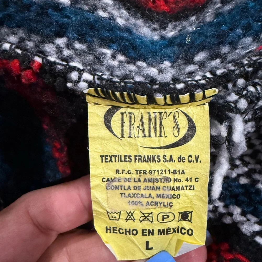Franks Mexican Men's Hooded Sweater with‎ Red and Blue Stripes